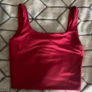 Red Square Neck Tank Top